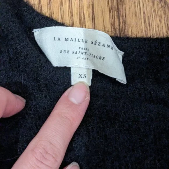 Sezane Black Cardigan Sweater - Picture 4 of 8